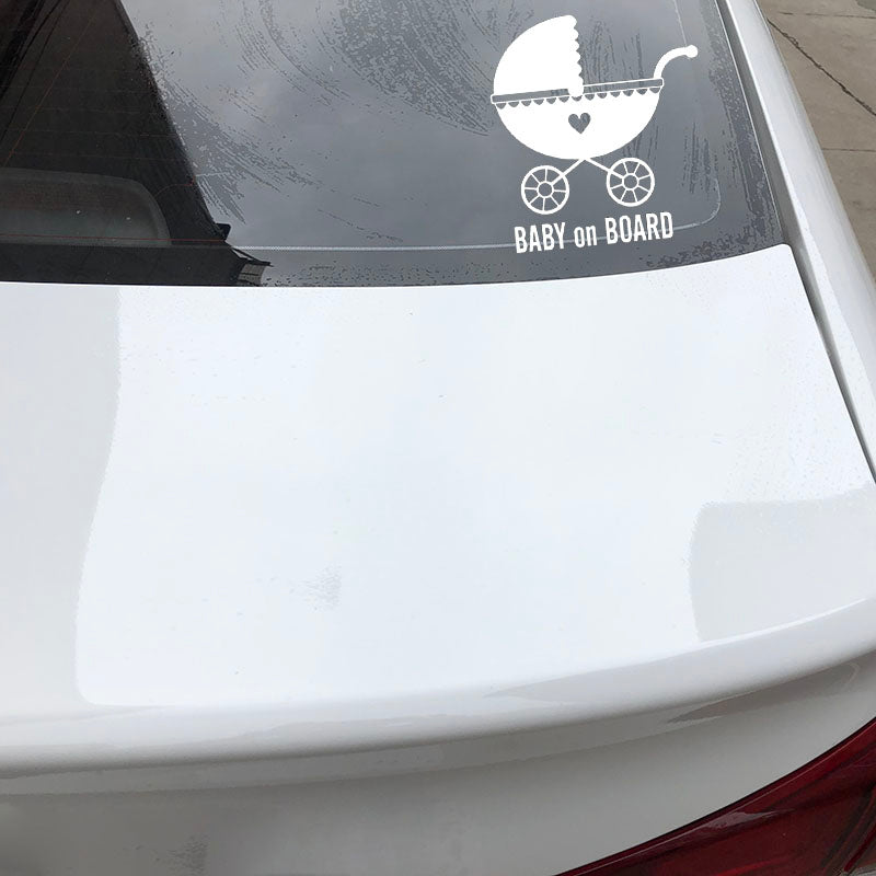 Cute 'Baby On Board | Baby Carriage | 2.0' Vinyl Car Sticker