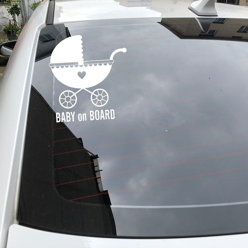 Cute 'Baby On Board | Baby Carriage | 2.0' Vinyl Car Sticker