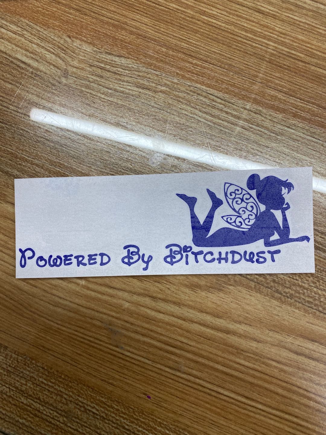 Powered By B*tchdust 'Fairy Lying Down' Vinyl Car Sticker