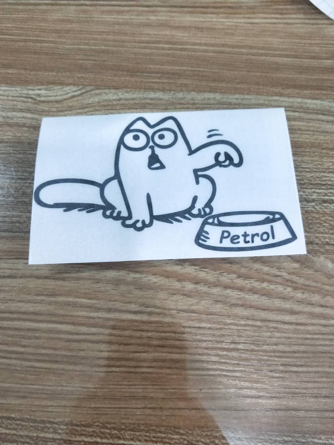 Funny 'Cat Pointing Petrol Cap' Vinyl Car Sticker