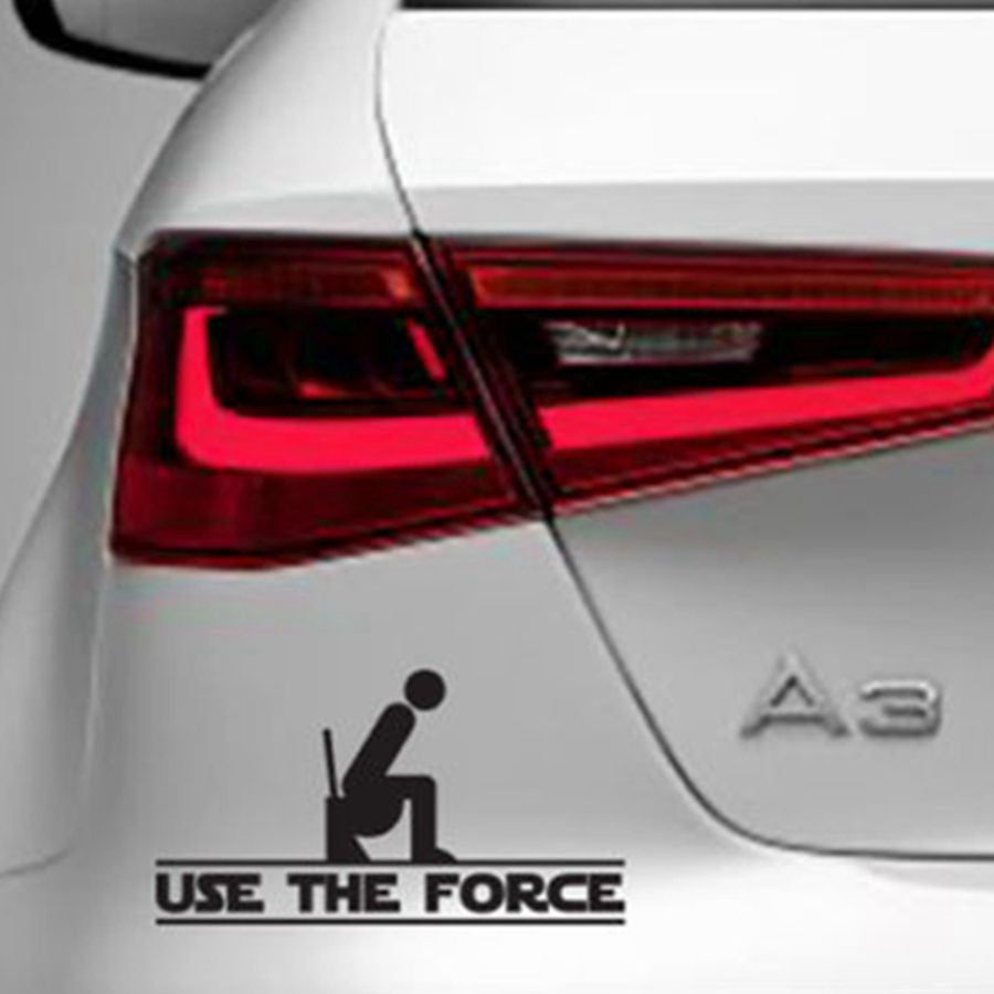 Funny 'Use The Force | Bathroom Sign' Vinyl Car Sticker