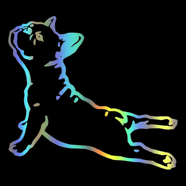 French Bulldog 'Stretching' Vinyl Car Sticker