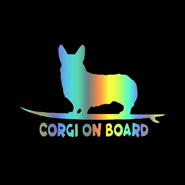 Corgi 'Corgi On Board | Standing' Vinyl Car Sticker