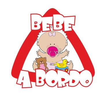 Bebe A Bordo 'Pacifier and Toys | Triangle Warning Sign' Vinyl Car Sticker