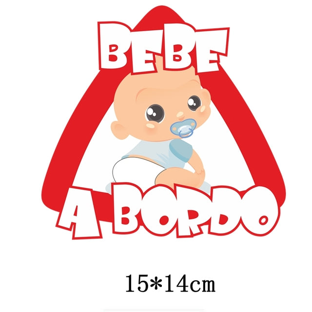 Bebe A Bordo 'Pacifier | Triangle Warning Sign' Vinyl Car Sticker