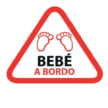 Bebe A Bordo 'Footprints | Triangle Warning Sign' Vinyl Car Sticker