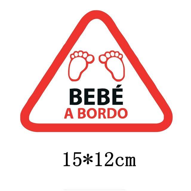 Bebe A Bordo 'Footprints | Triangle Warning Sign' Vinyl Car Sticker