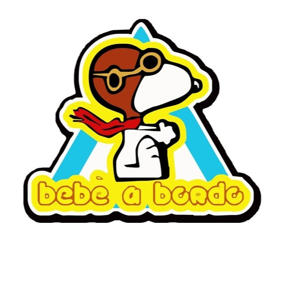 Bebe A Bordo 'Dog Pilot | Triangle Warning Sign' Vinyl Car Sticker