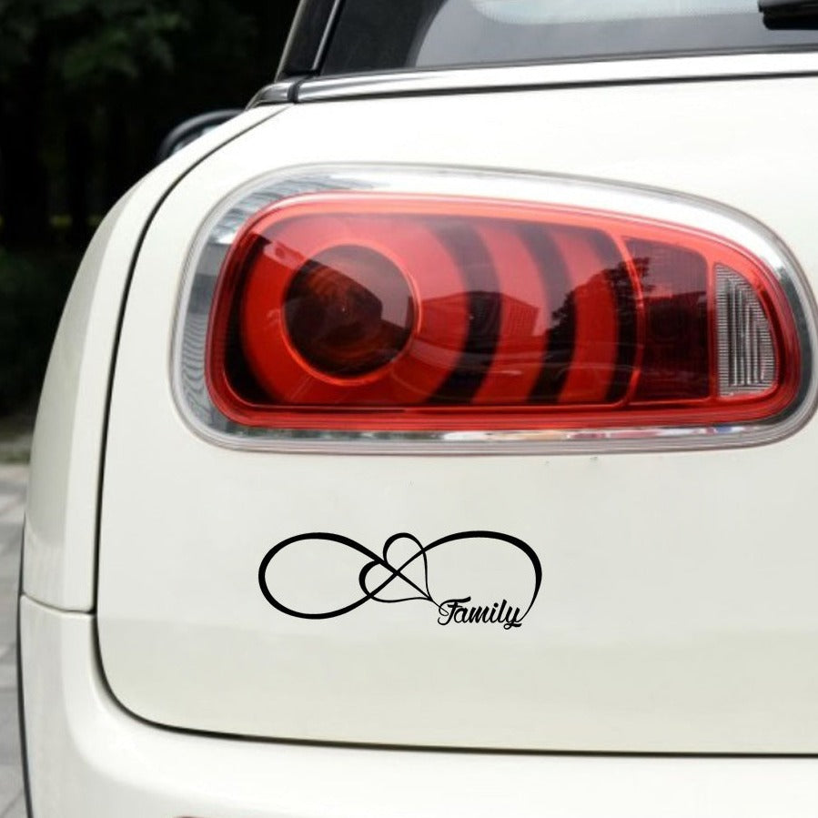 Heart and Infinity Symbol 'Family' Vinyl Car Sticker