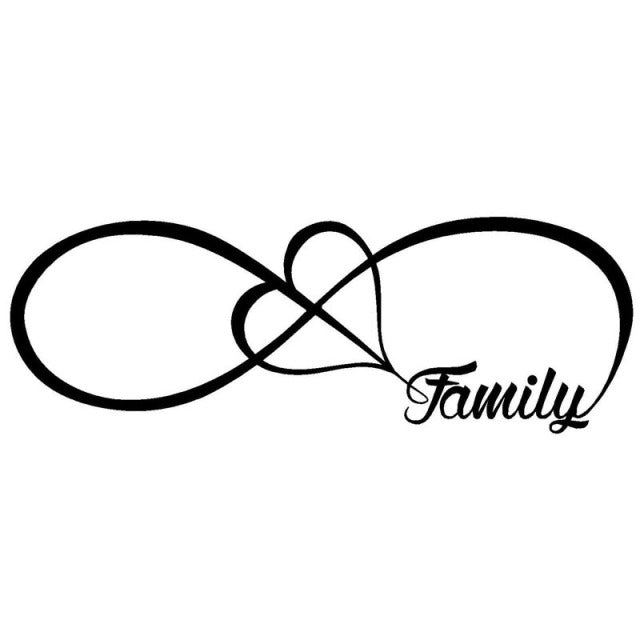 Heart and Infinity Symbol 'Family' Vinyl Car Sticker