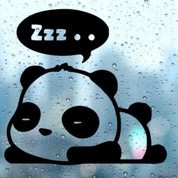 Cute 'Sleeping Panda | Snoring' Vinyl Car Sticker