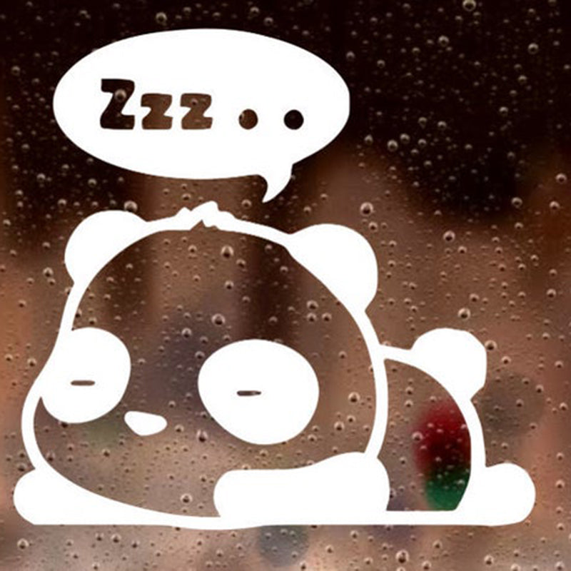 Cute 'Sleeping Panda | Snoring' Vinyl Car Sticker