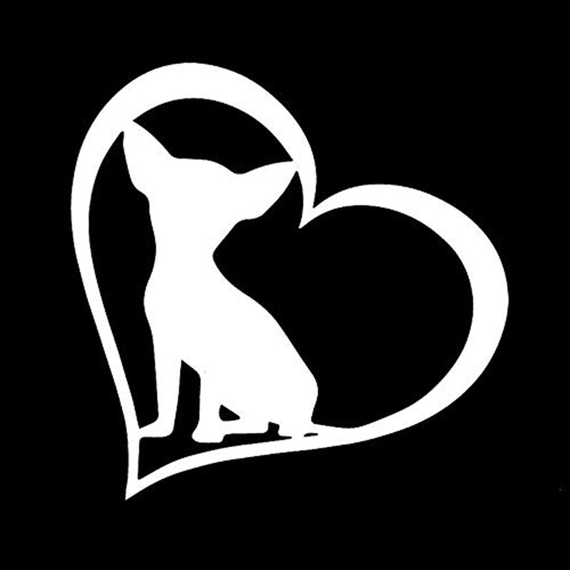 Chihuahua Dog 'Heart' Vinyl Car Sticker