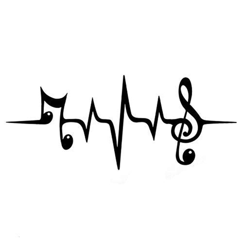 Cool 'Music Heartbeat | Notes' Vinyl Car Sticker