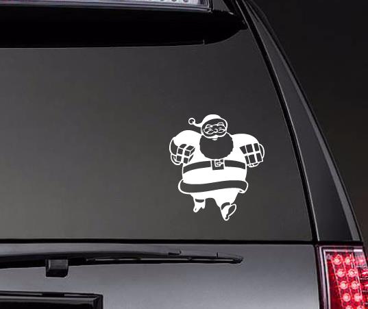 Santa Claus 'Delivering Christmas Presents' Vinyl Car Sticker