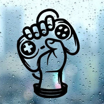 Cool 'Gamer Holding A Gamepad' Vinyl Car Sticker