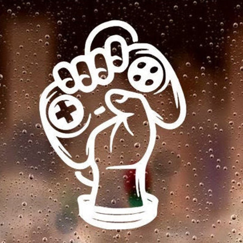 Cool 'Gamer Holding A Gamepad' Vinyl Car Sticker