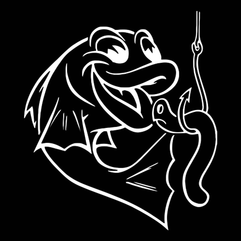 Catfish 'Worm On Hook' Vinyl Car Sticker