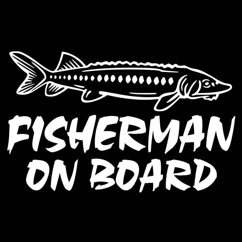 Fisherman On Board 'Sturgeon Fish' Vinyl Car Sticker