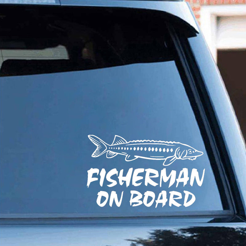 Fisherman On Board 'Sturgeon Fish' Vinyl Car Sticker