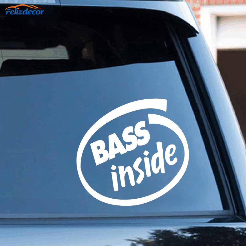 Cool 'Bass Inside' Vinyl Car Sticker