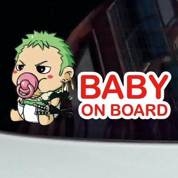 One Piece 'Zoro | Baby On Board | Pacifier' Vinyl Car Sticker