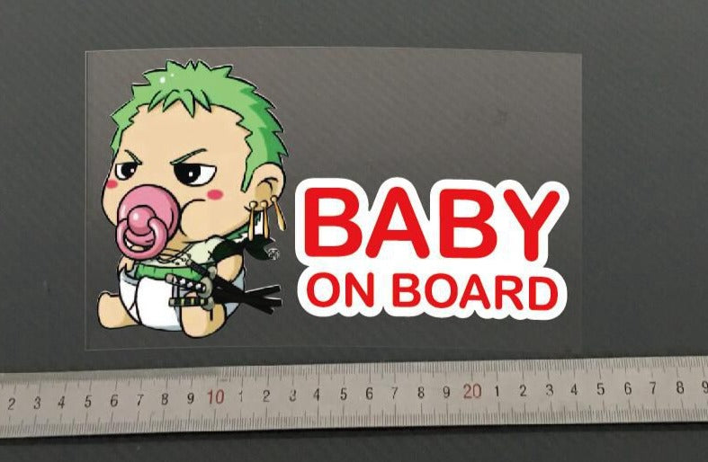 One Piece 'Zoro | Baby On Board | Pacifier' Vinyl Car Sticker