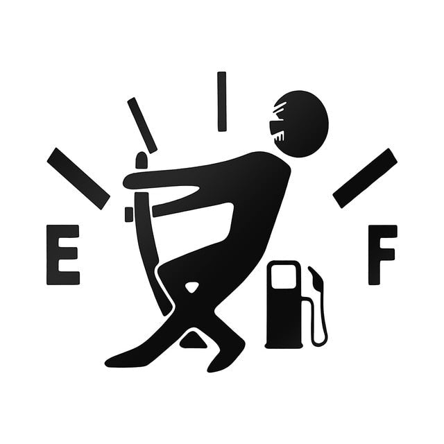 Funny Fuel Tank 'E | F' Vinyl Car Sticker